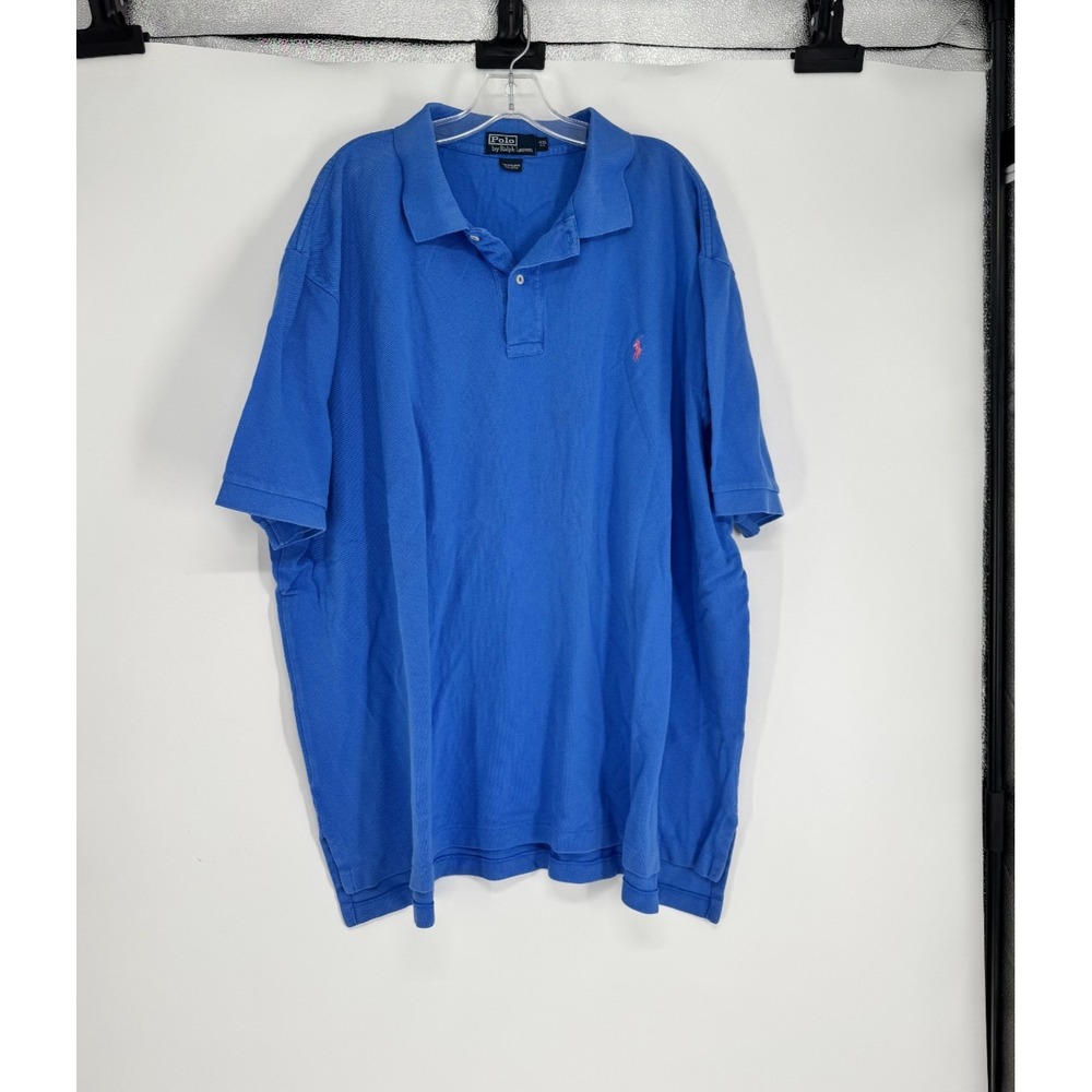 Polo Ralph Lauren Polo Shirt Size 4XL Big 4XB Blue 100% Cotton Pony Short Sleeve